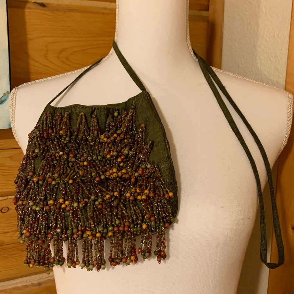 5/$20💙 Beaded olive green purse